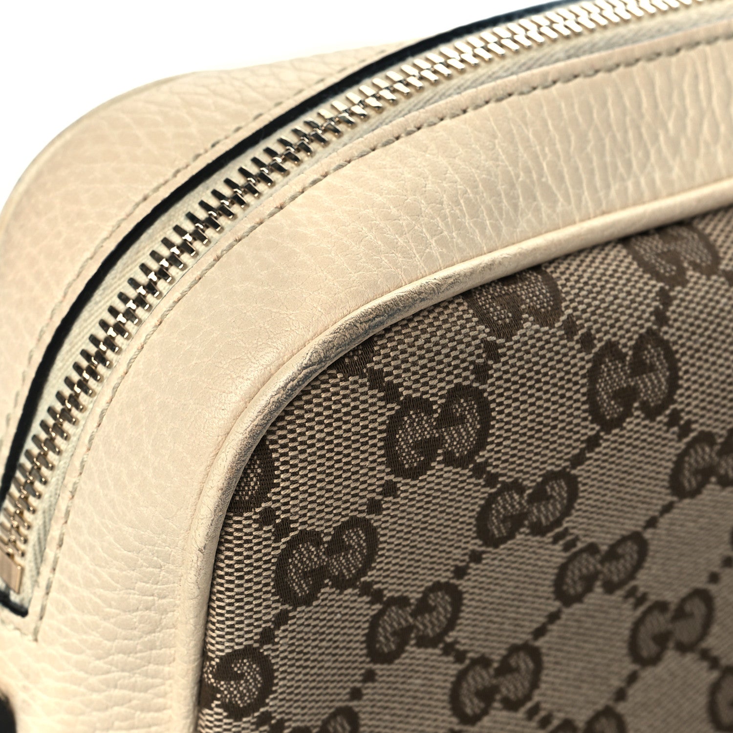 Gucci Monogram Dollar Calfskin Mini Bree Messenger Bag Beige Ebony Avoire 14 of 17