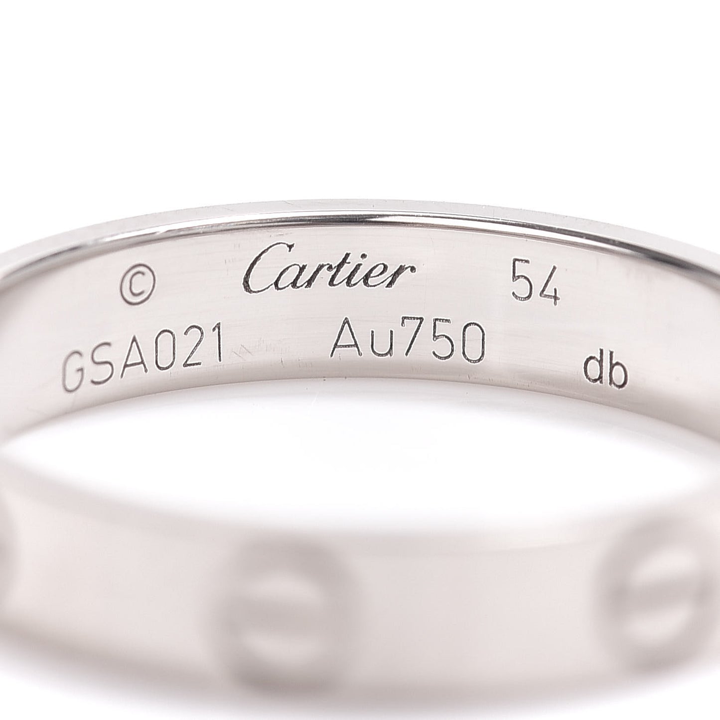18K White Gold 3.5mm LOVE Wedding Band Ring 54 6.75