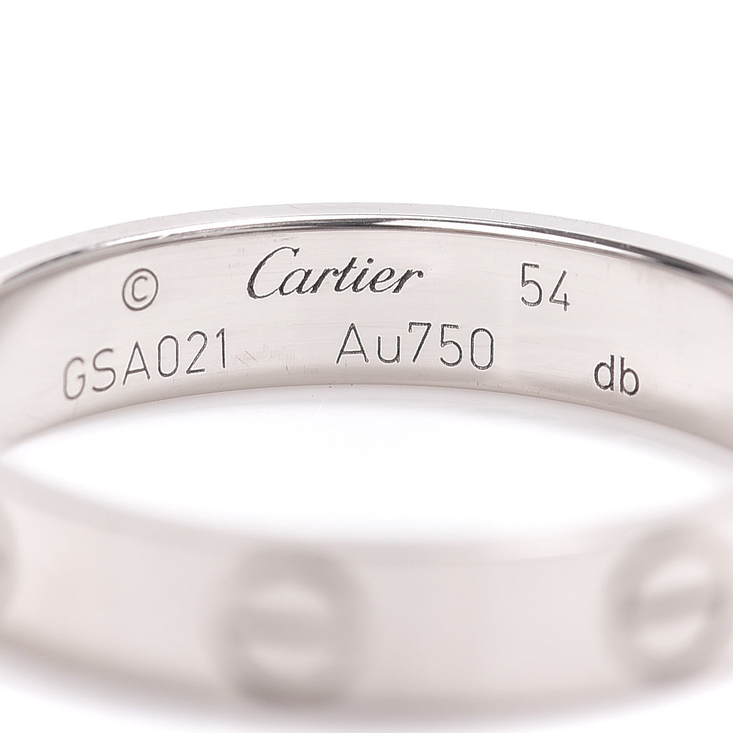 Cartier 18K White Gold 3.5mm LOVE Wedding Band Ring 54 6.75 4 of 4