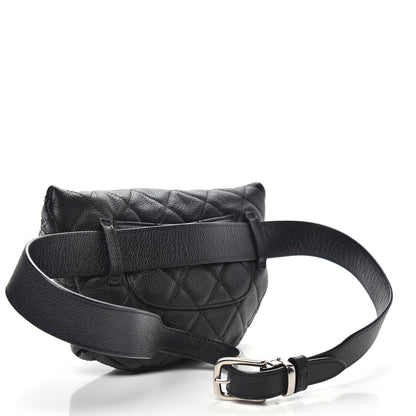 Chanel Grained Calfskin Quilted Waist Belt Bag Black 3 of 10