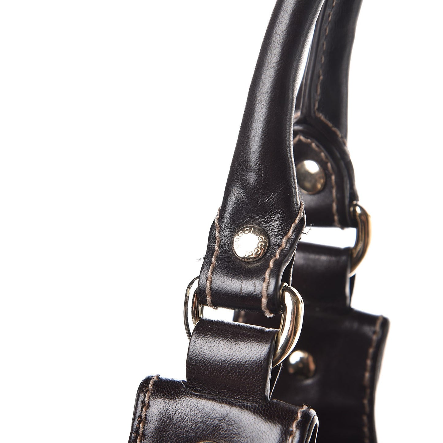 Monogram Studded Pelham Tote Dark Brown