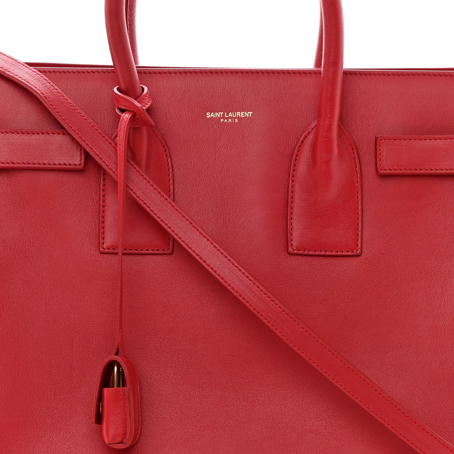 Saint Laurent Calfskin Small Sac De Jour Lipstick Red 9 of 19