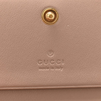 Gucci Calfskin Matelasse GG Marmont Card Case Wallet Porcelain Rose 6 of 8
