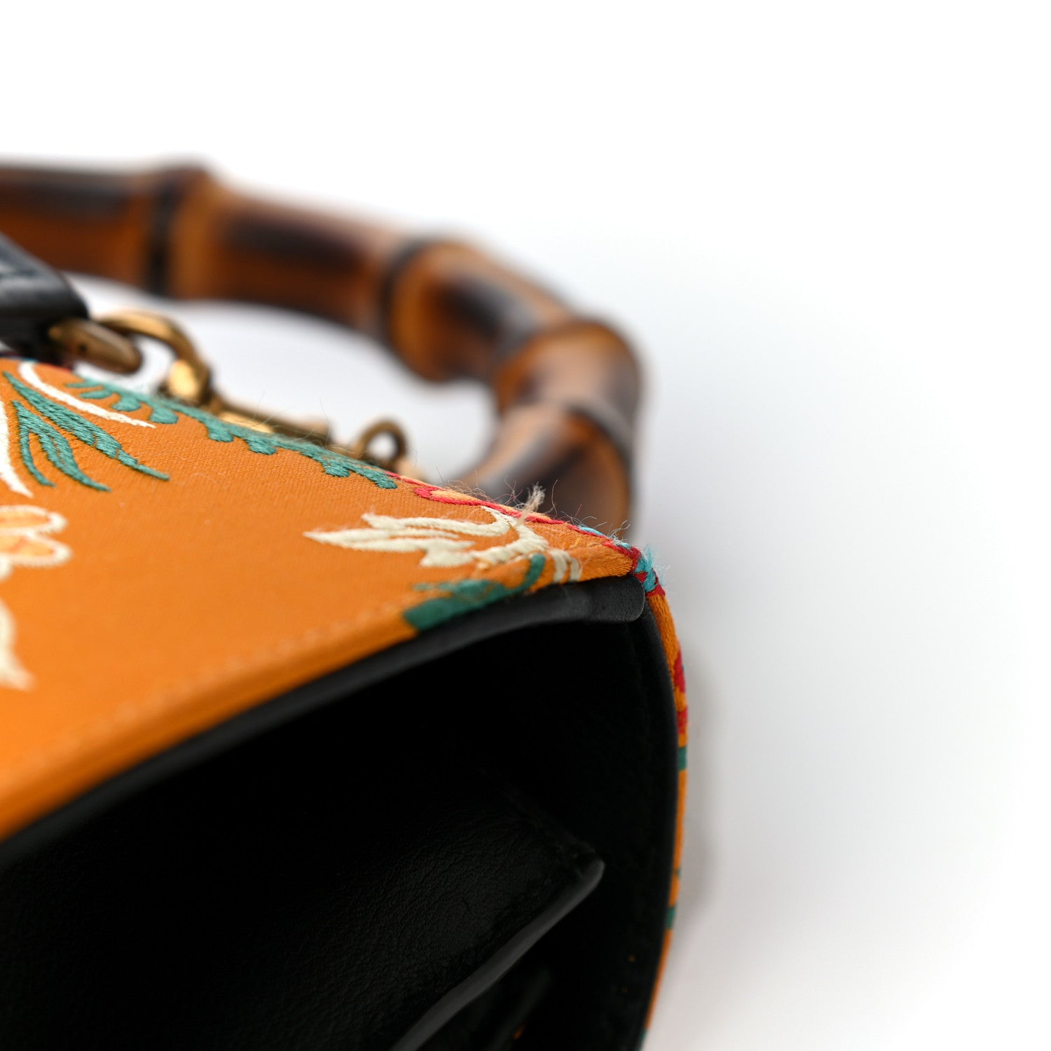 Gucci Satin Calfskin Bamboo Web Tokyo Print Medium Dionysus Top Handle Bag Giallo Multicolor Blue Agata Hibiscus Red 32 of 40