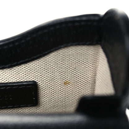 Gucci Jacquard Black Denim GG Monogram Textured Dollar Calfskin Mini Horsebit 1955 Crossbody Bag Black Ivory 11 of 11