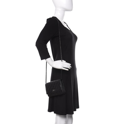 Chanel Aged Calfskin Quilted Reissue Wallet On Chain WOC So Black 2 of 10