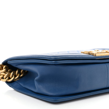 Chanel Lambskin Quilted Medium Boy Flap Blue 9 of 10