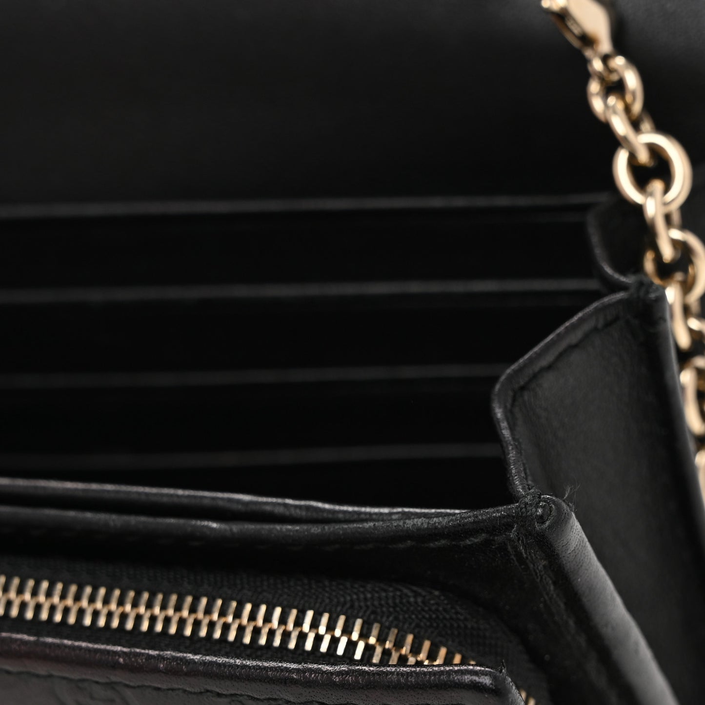 Soft Microguccissima Dice Chain Wallet Black