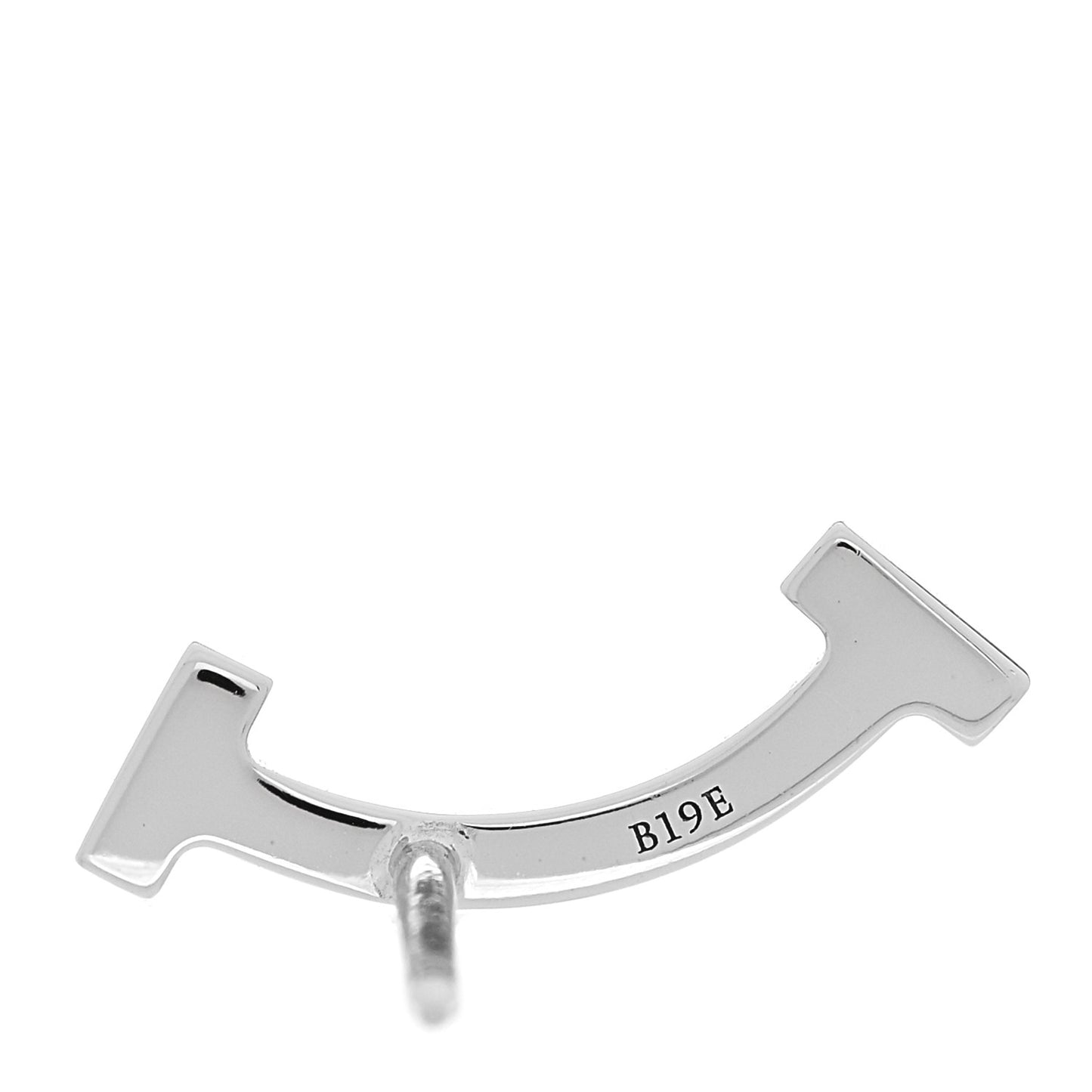 18K White Gold Diamond Mini T Smile Earrings