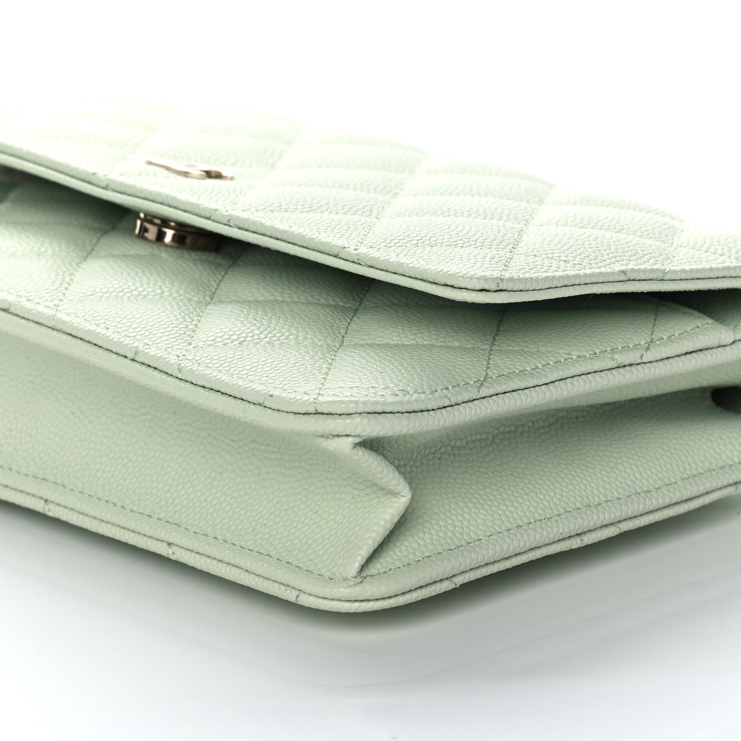 Chanel Caviar Quilted Wallet On Chain WOC Light Green 10 of 10