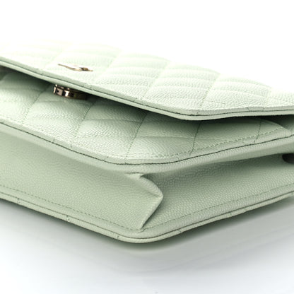 Chanel Caviar Quilted Wallet On Chain WOC Light Green 10 of 10