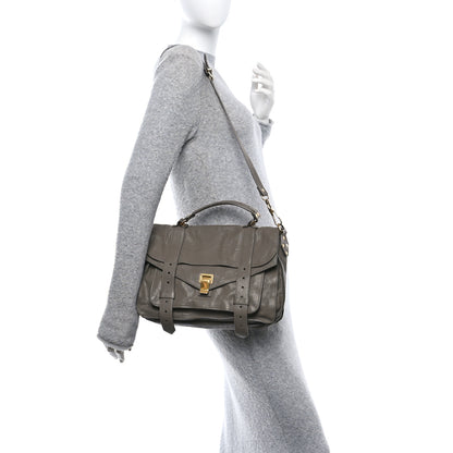 Proenza Schouler Lambskin Medium PS1 Satchel Smoke 2 of 10
