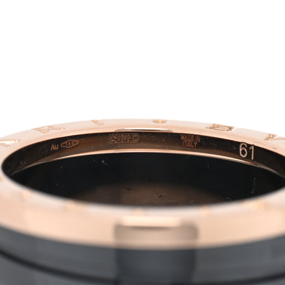 Bulgari 18K Rose Gold Black Ceramic B.Zero1 Four-Band Ring 61 9.5 4 of 4