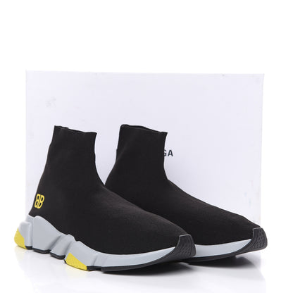 Balenciaga Neoprene Knit BB Mens Speed Sneakers 45 Black Grey Yellow 8 of 8