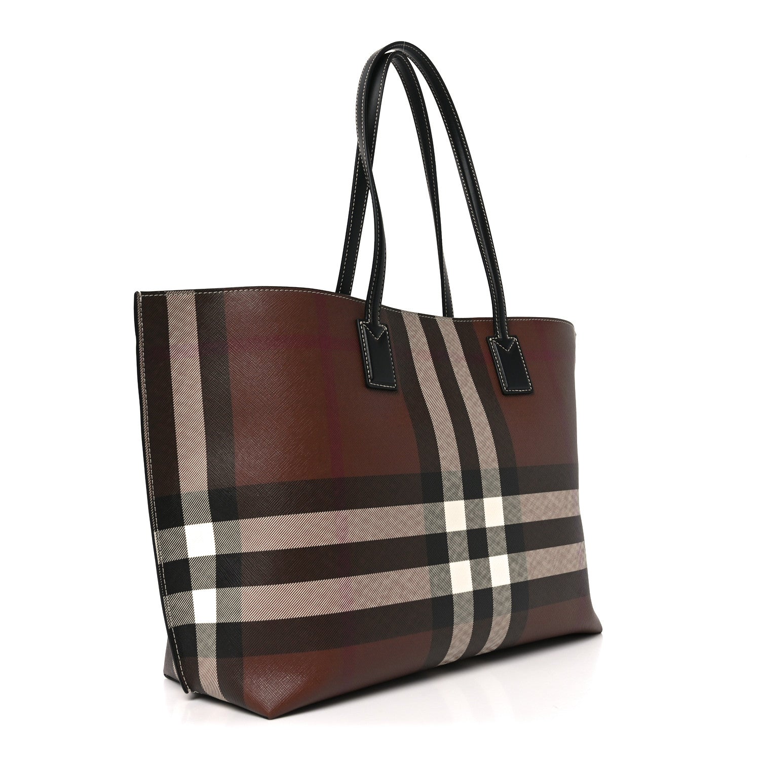 Burberry E-Canvas Check Medium Soft TB Tote Dark Birch Brown 3 of 9