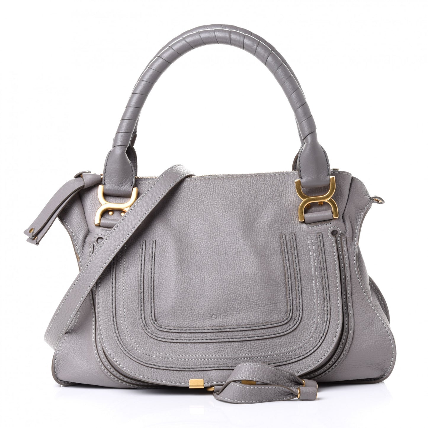 Calfskin Medium Marcie Satchel Cashmere Grey