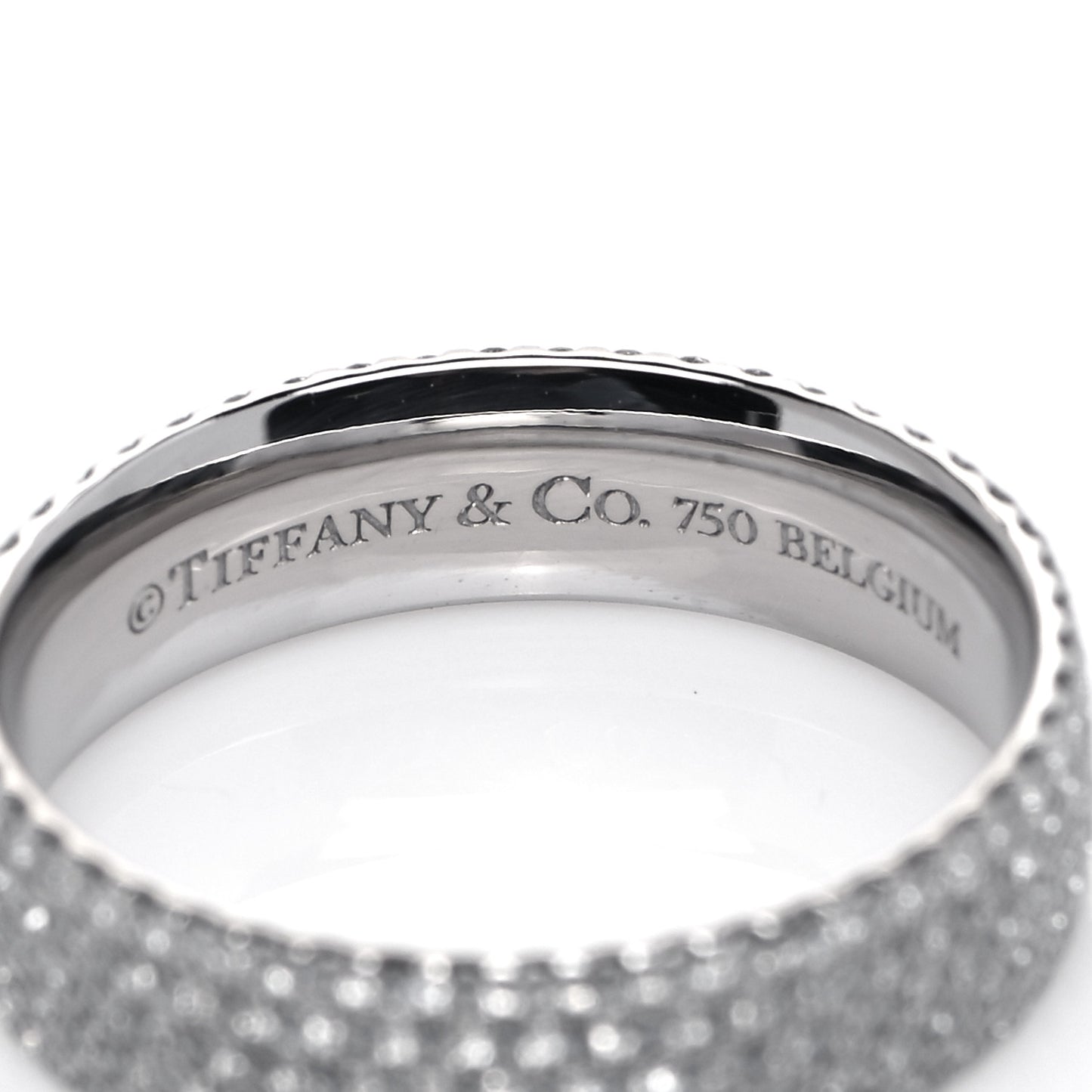 18K White Gold Diamond Metro Five-Row Ring 50 5.5