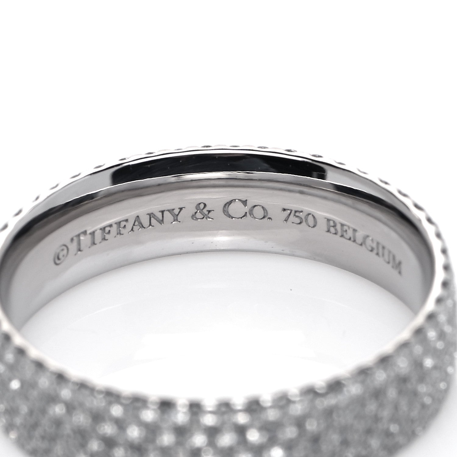 Tiffany 18K White Gold Diamond Metro Five-Row Ring 50 5.5 4 of 4