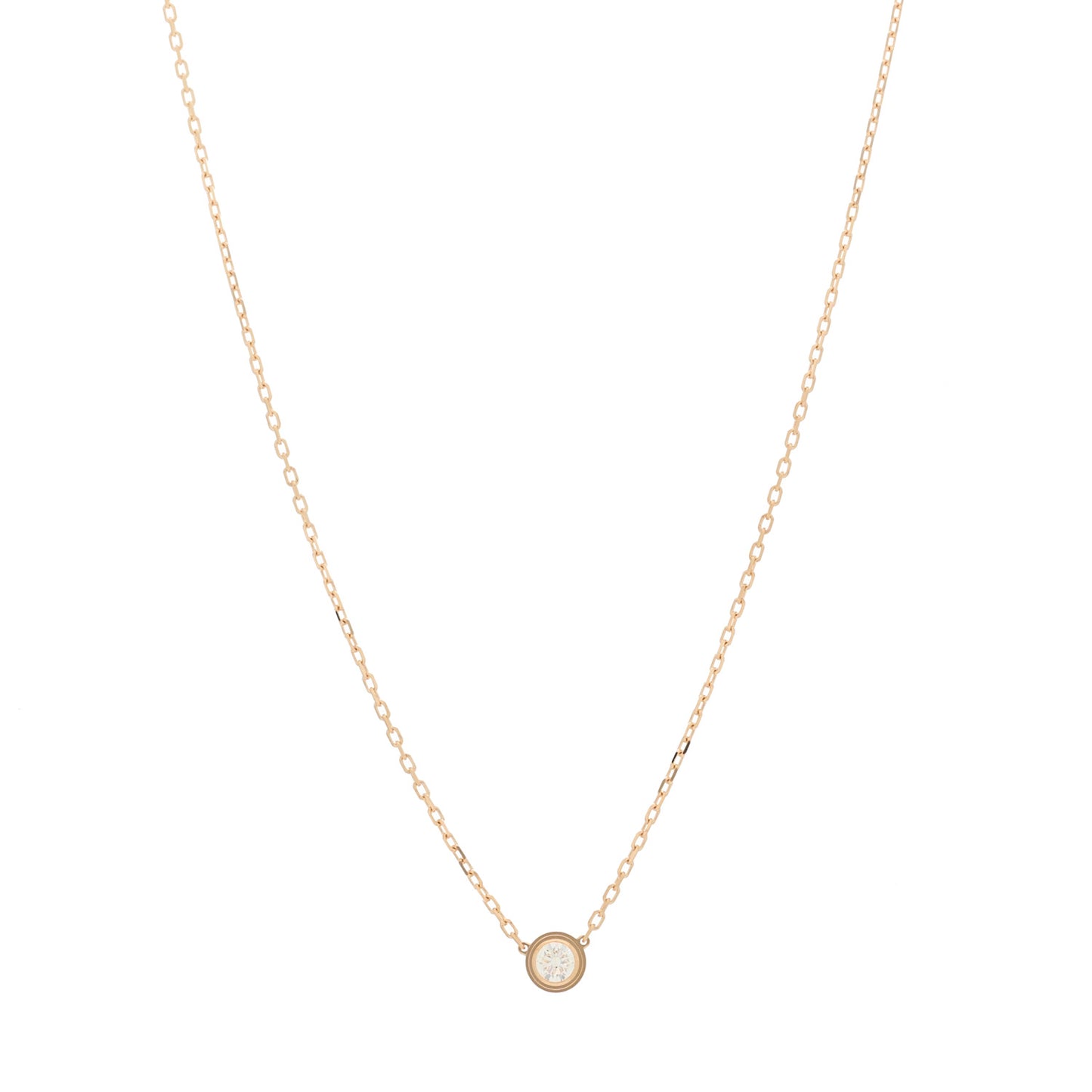 18K Pink Gold Diamond LM D'Amour Pendant Necklace