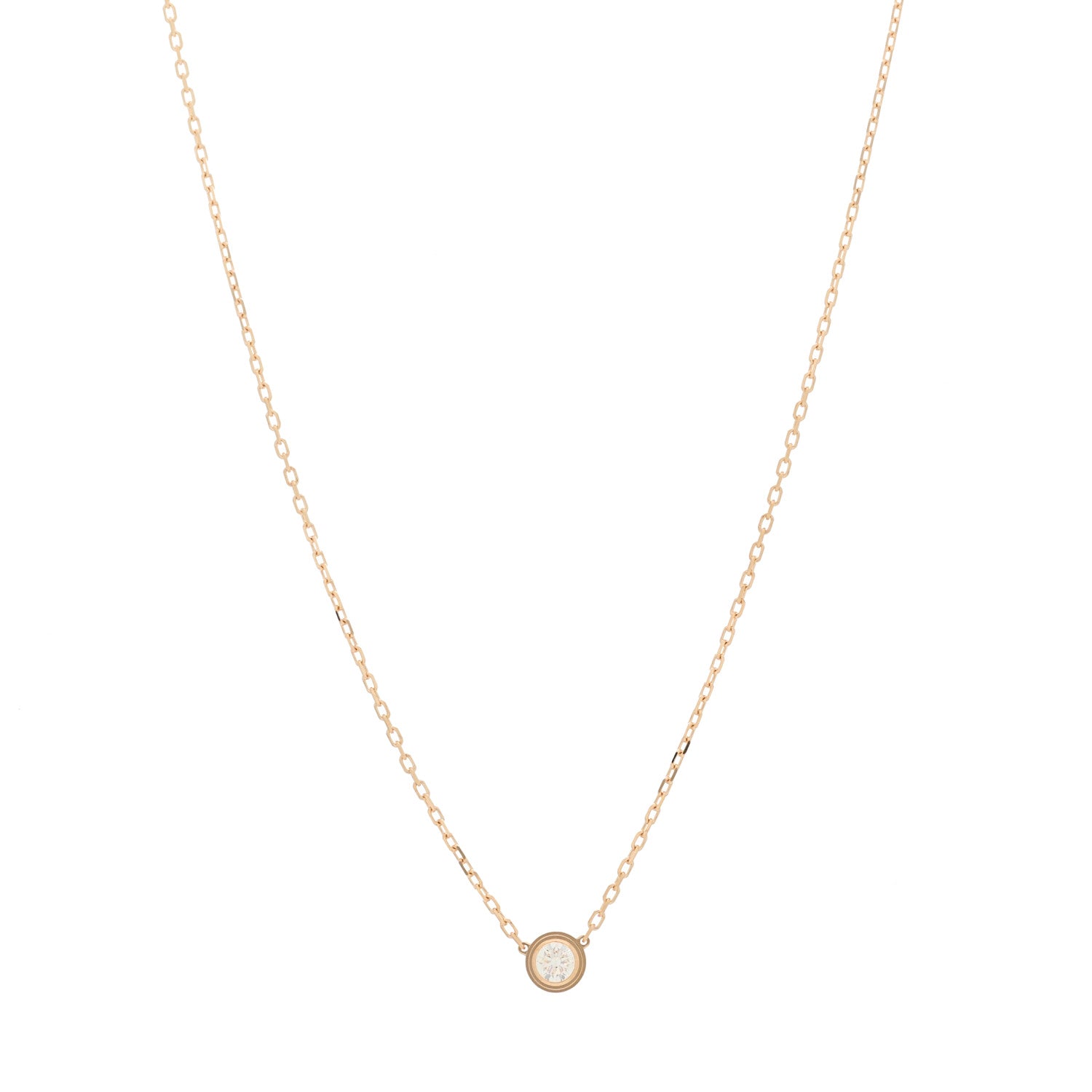 Cartier 18K Pink Gold Diamond LM D'Amour Pendant Necklace 1 of 6