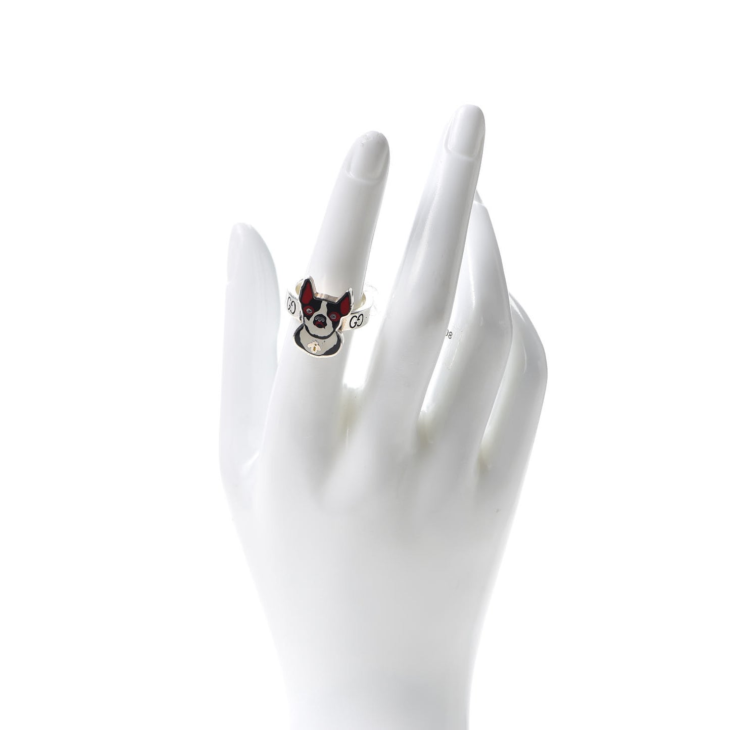 Sterling Silver Enamel Orso Ring 54 6.75