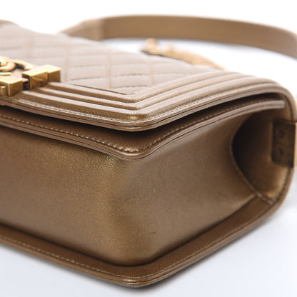 Chanel Metallic Calfskin Quilted Small Boy Flap Gold 9 of 13