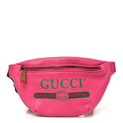 Gucci Grained Calfskin Small Logo Belt Bag Box Pink Green 1 of 10