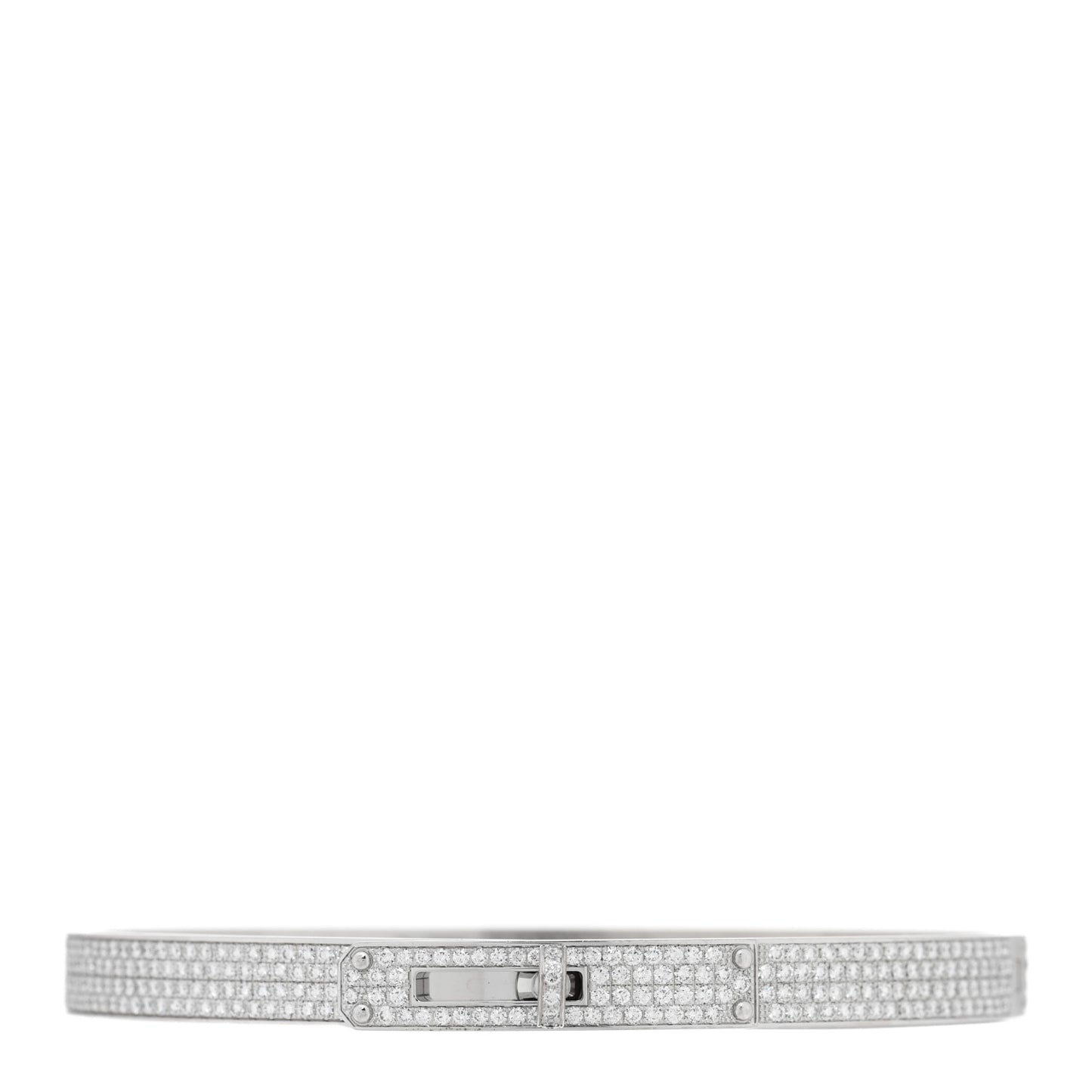 18K White Gold Diamond PM Kelly Full Pave Bracelet LG