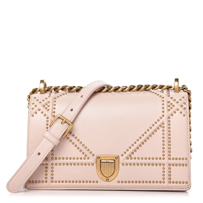 Christian Dior Lambskin Studded Small Diorama Flap Bag Nude 1 of 10