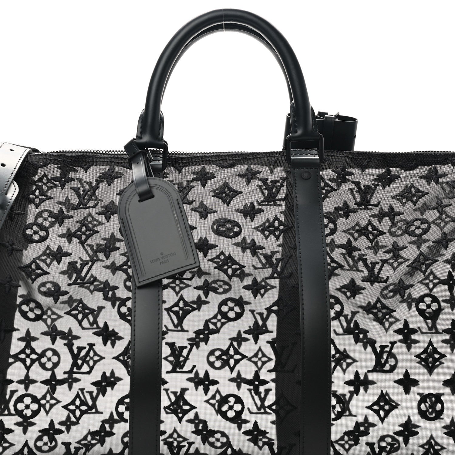 Louis Vuitton Monogram See Through Keepall Bandouliere 50 Black 7 of 9