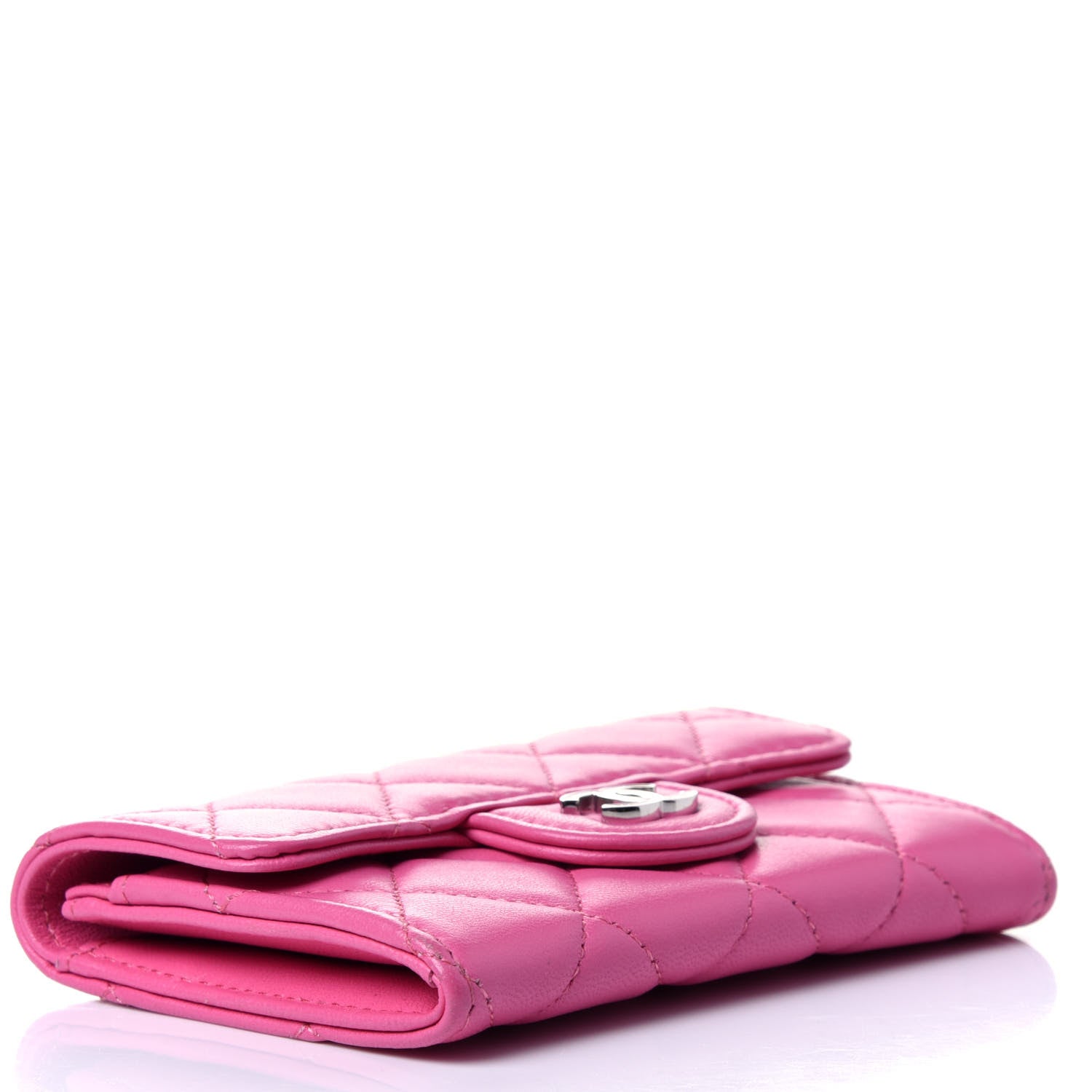 Chanel Lambskin Quilted Flap Card Holder Pink 3 of 5