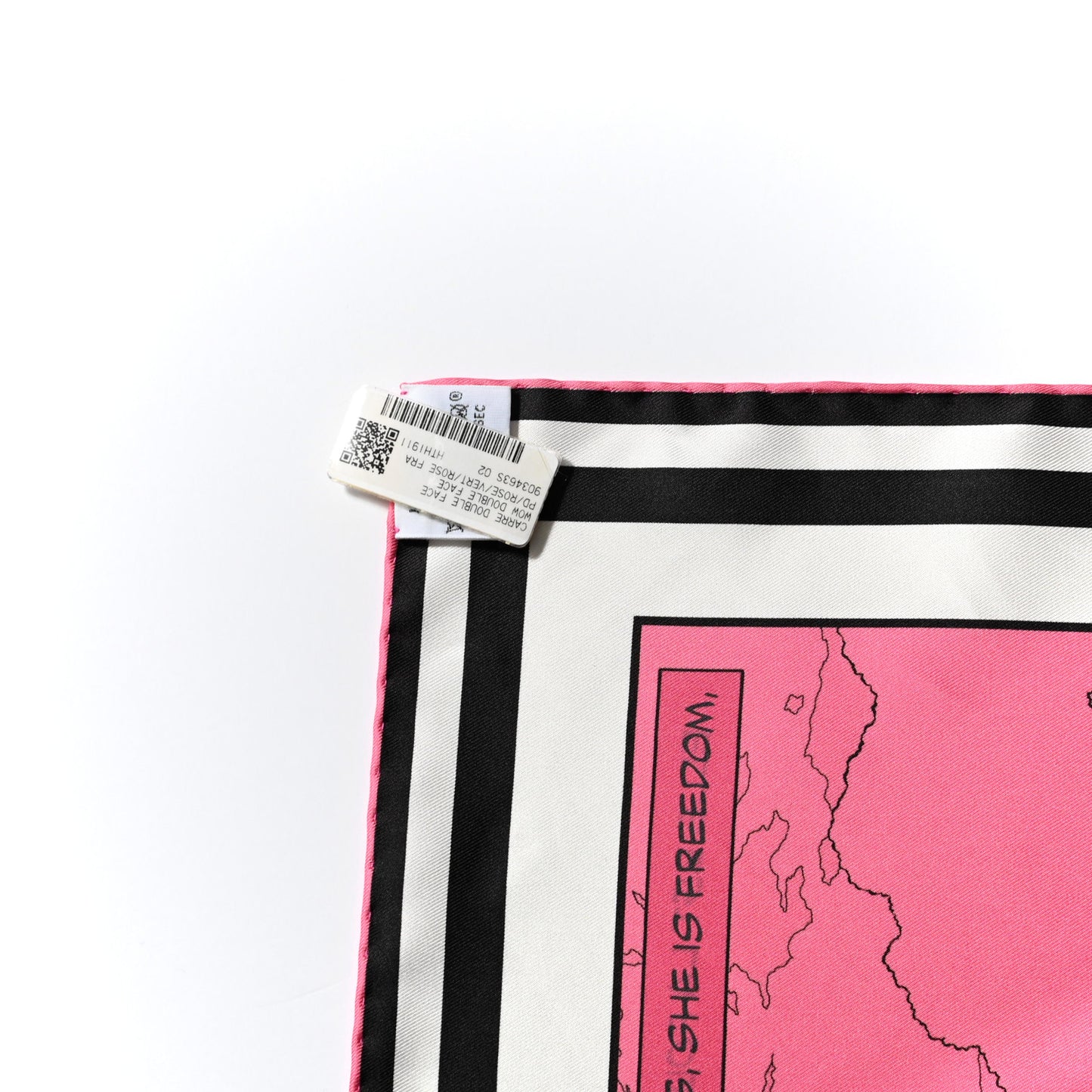 Silk Wow Double Face Scarf 90 Rose Vert Rose Framboise