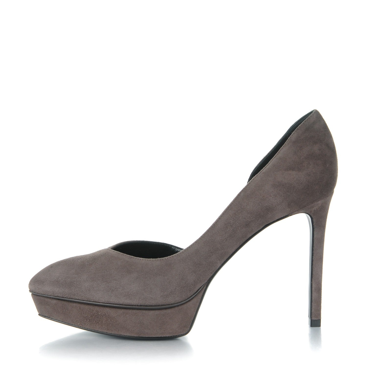 Saint Laurent Suede Janis 80 D'Orsay Pumps 39 Road Gray 1 of 8
