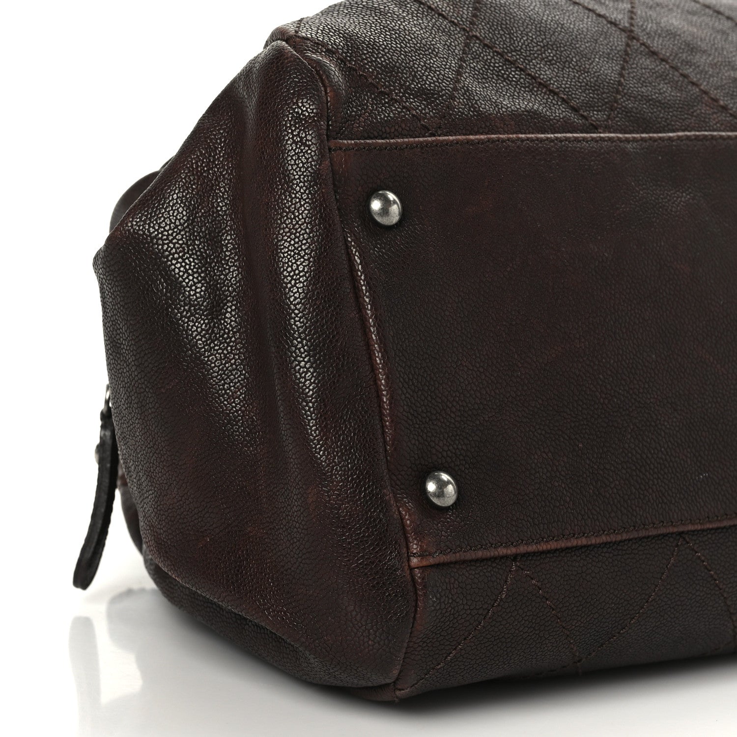 Chanel Caviar Quilted Bowler Tote Brown 8 of 9