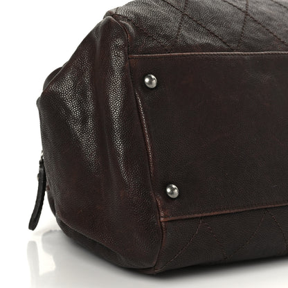 Chanel Caviar Quilted Bowler Tote Brown 8 of 9