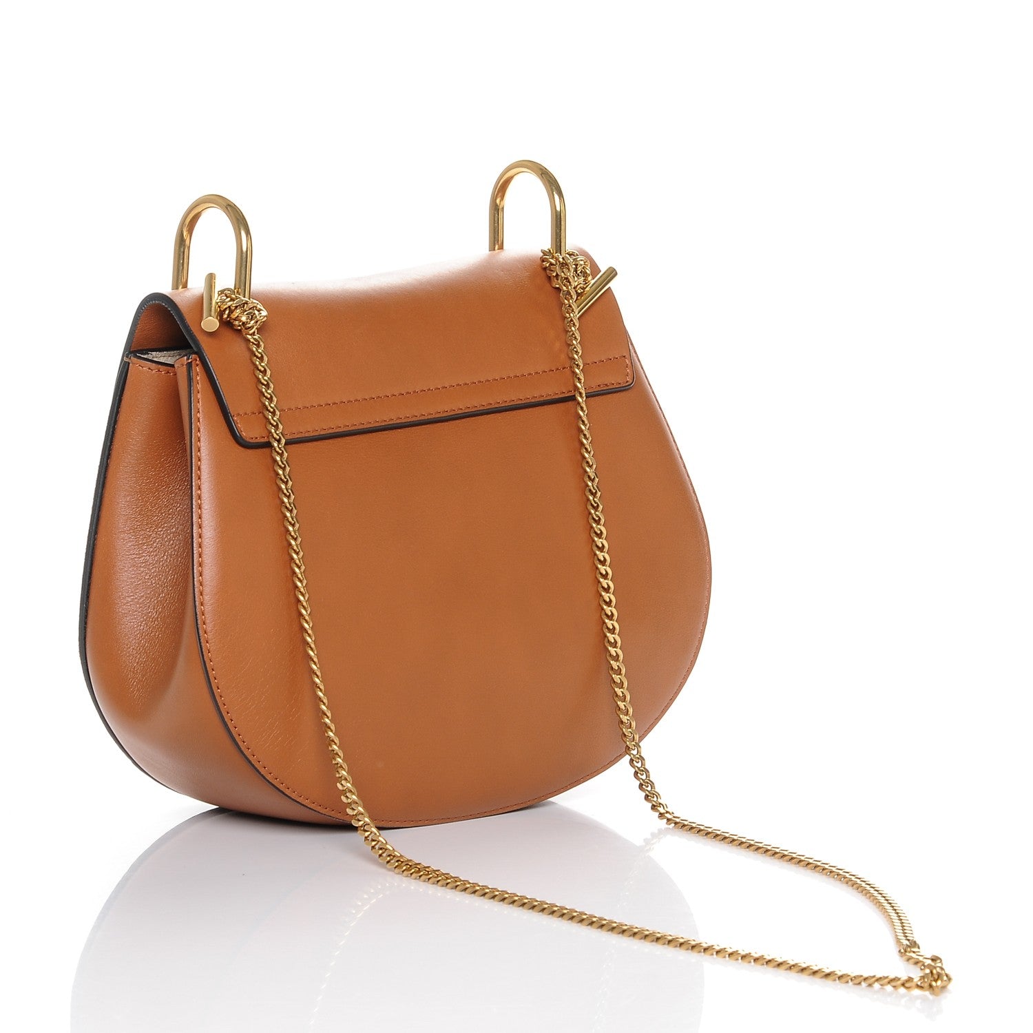 Chloe Calfskin Suede Rainbow Patchwork Drew Shoulder Bag Caramel 3 of 6