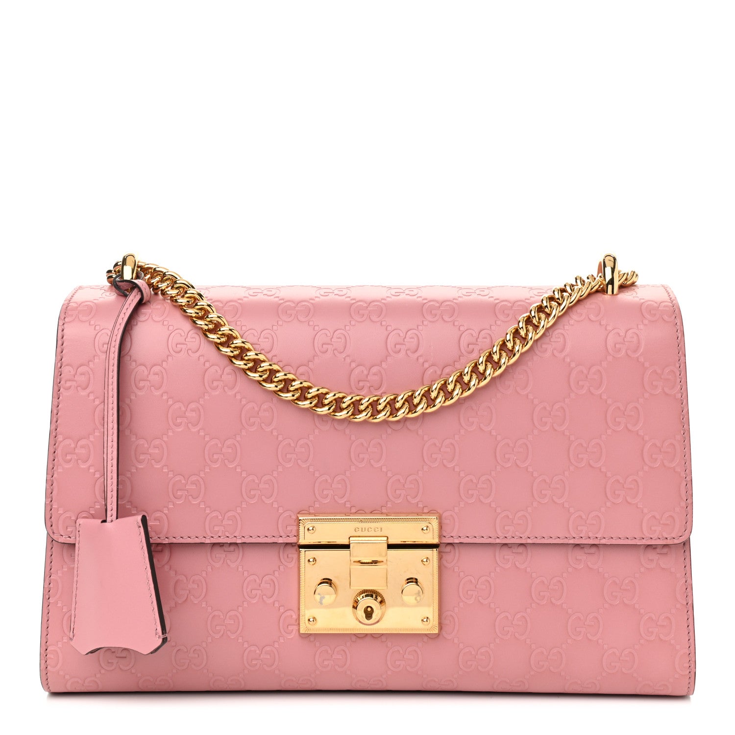 Gucci Guccissima Signature Medium Padlock Shoulder Bag Rose Baby Candy 1 of 11