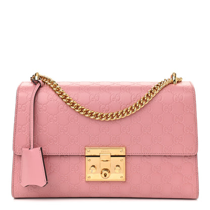 Gucci Guccissima Signature Medium Padlock Shoulder Bag Rose Baby Candy 1 of 11