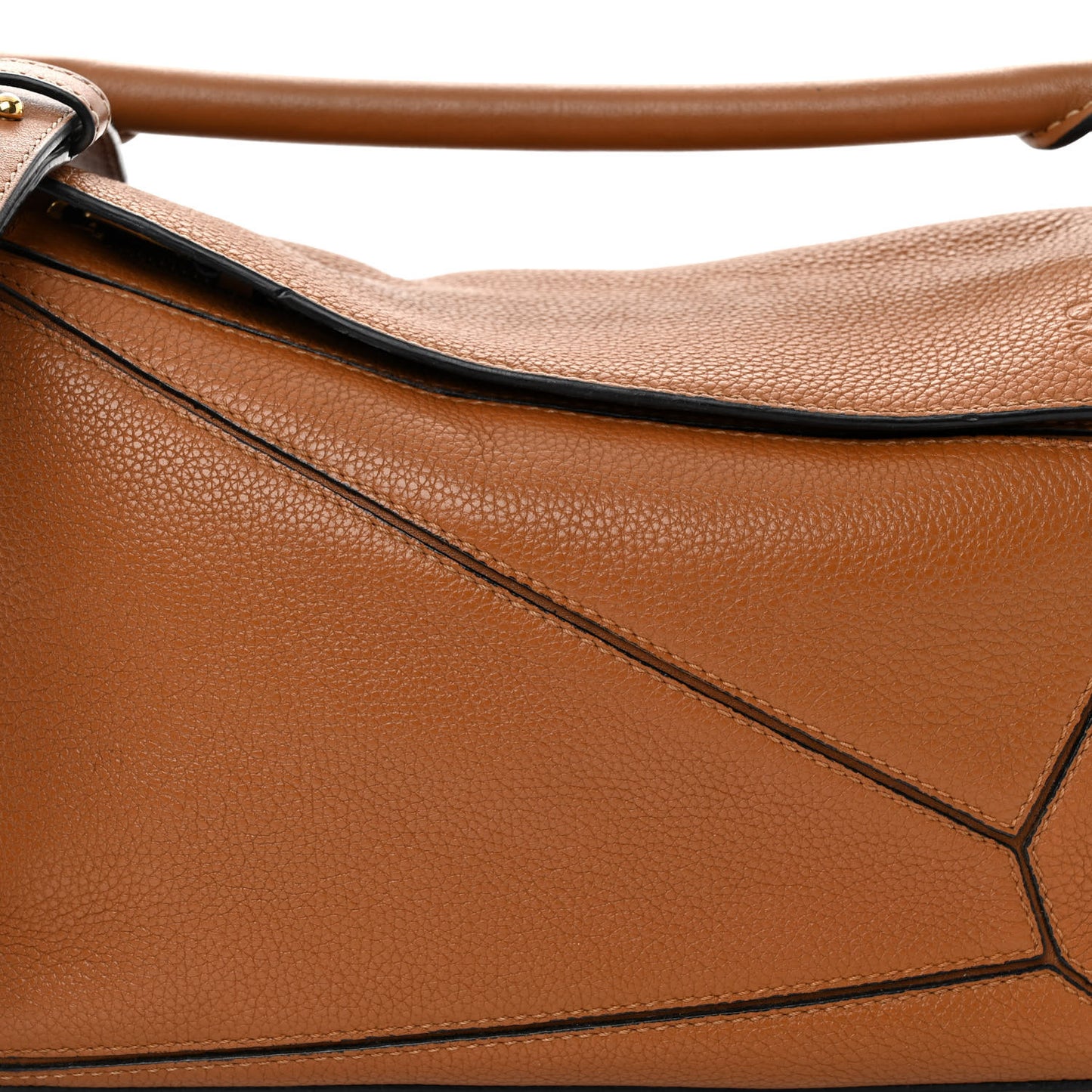 Grained Calfskin Small Puzzle Bag Tan