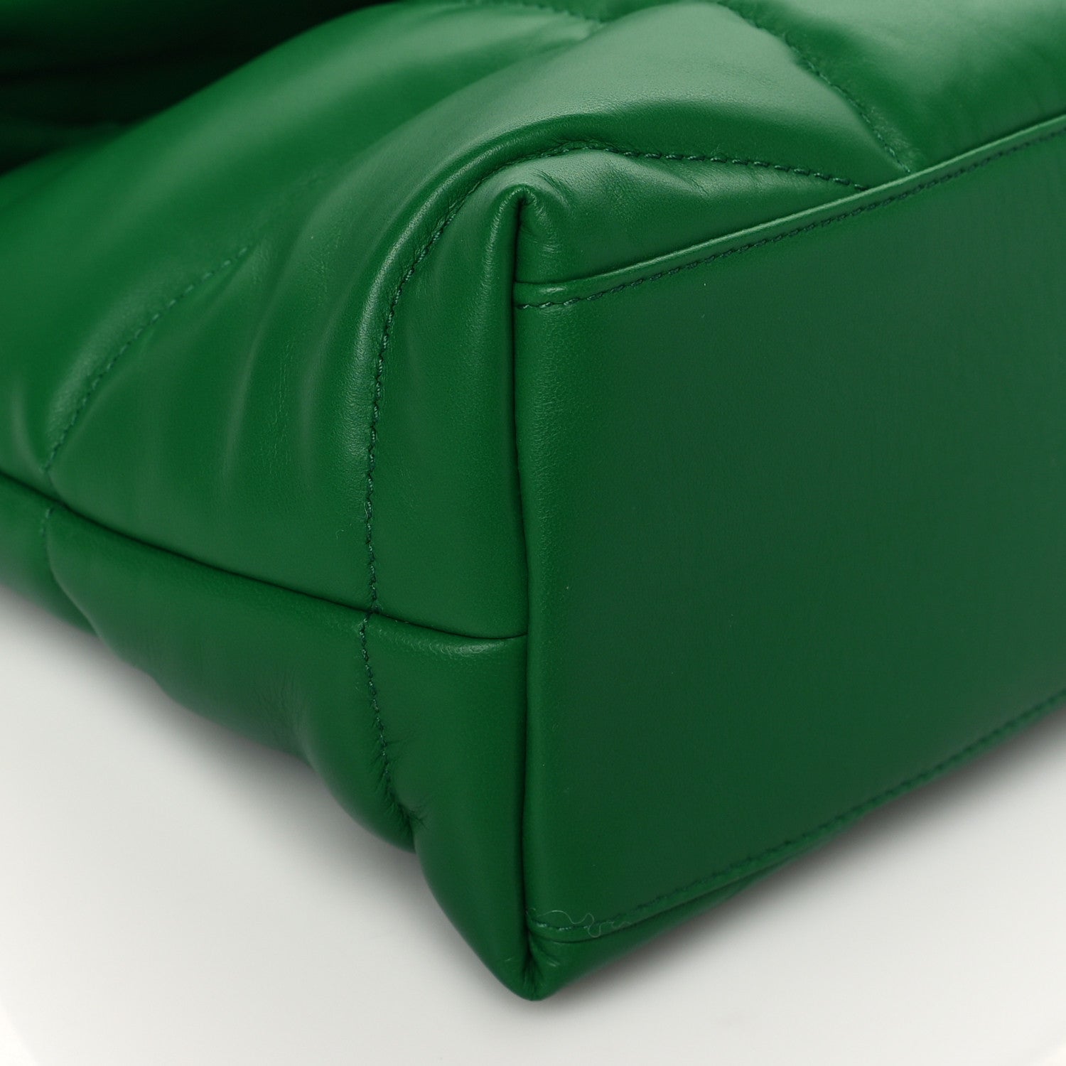 Saint Laurent Lambskin Quilted Small Loulou Puffer Monogram Chain Satchel New Vert 8 of 9