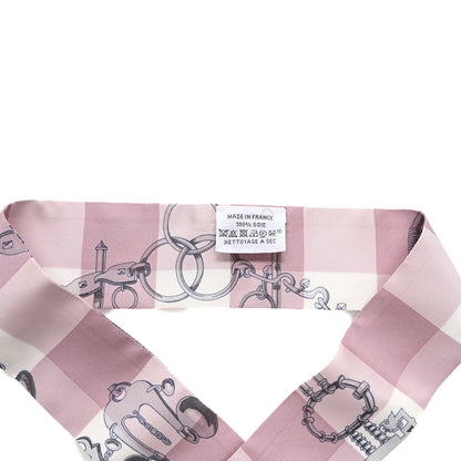 Hermes Silk Mors Et Gourmettes Vichy Twilly Parme Mauve White 3 of 4