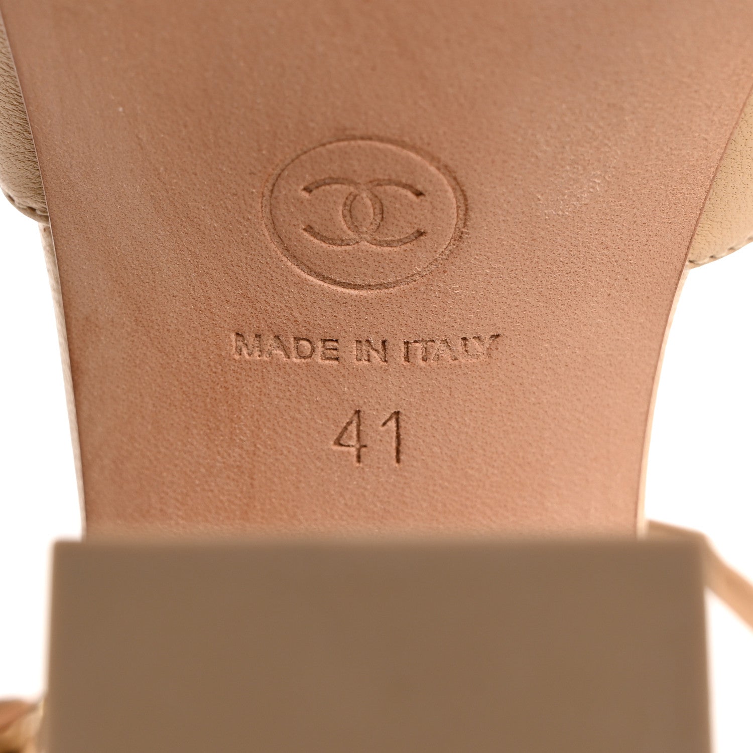 Chanel Lambskin Platform Sandals 41 Beige 8 of 8