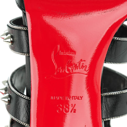 Christian Louboutin Kid Tchicaboum 85 Pumps 38.5 Black Silver 6 of 8