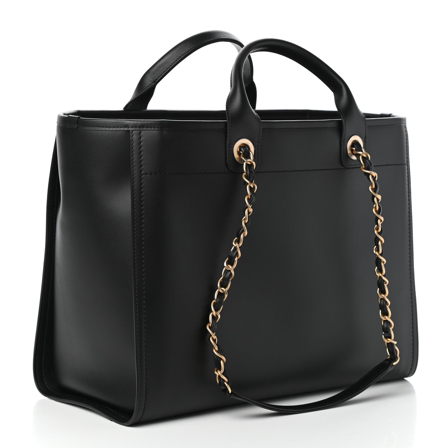 Calfskin Medium Deauville Tote Black