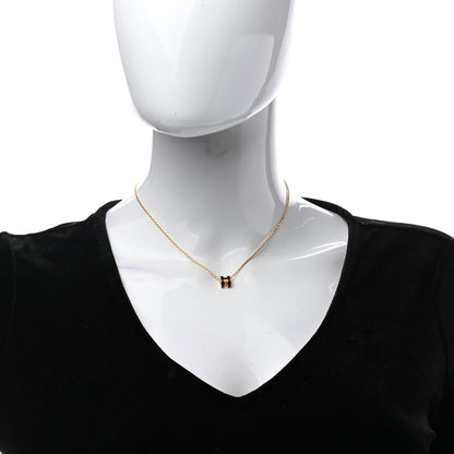 Hermes Lacquered Gold Mini Pop H Pendant Necklace Black 2 of 7