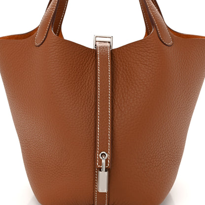 Hermes Taurillon Clemence Picotin Lock 18 PM Gold 8 of 11