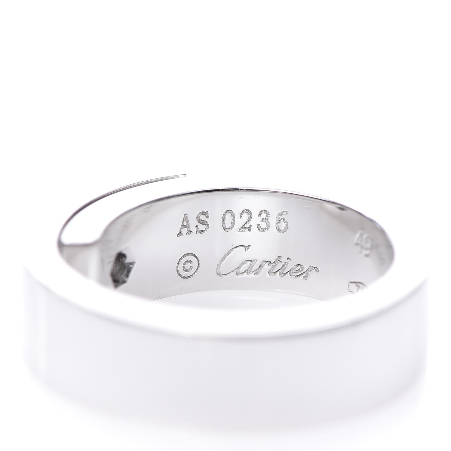 Cartier 18K White Gold Diamond Anniversary Band Ring 49 4.75 5 of 6