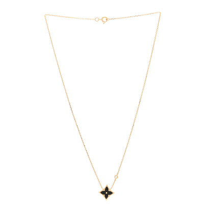 Louis Vuitton 18K Yellow Gold Diamond Black Onyx Color Blossom BB Star Pendant Necklace 3 of 4