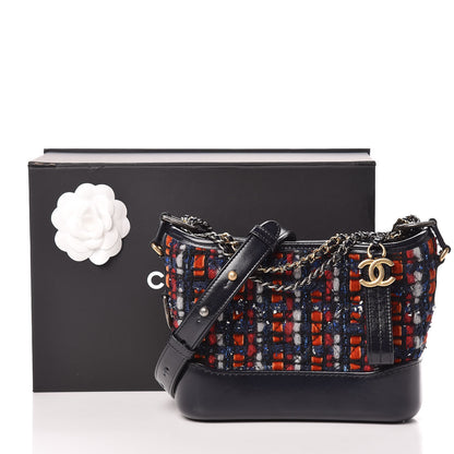 Chanel Tweed Calfskin Small Gabrielle Hobo Navy 10 of 10