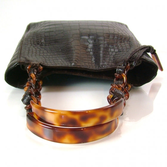 Matte Alligator Petit Shopper Cocoa